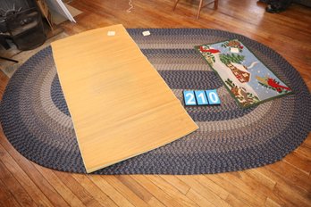 LOT 210 - BRAIDED RUG AND OTHER MATS/RUGS AS SHOWN