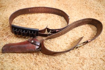 8 - TWO REALLY NICE VINTAGE LEATHER GUN/BELTS