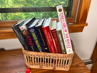 116 - BOOKS AND BASKET