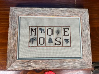 119 - MOOSE, STICHED WITH METAL FIGURES