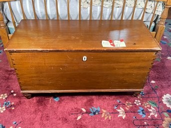 128 - BLANKET CHEST, WITH CONTENTS AS SHOWN