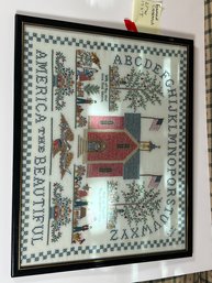 134 - FRAMED CROSS STITCH