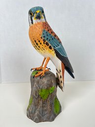 142 - HAND CRAFTED BIRD, WOOD, HANDPAINTED, AMAZING!