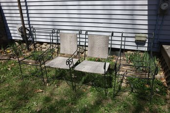 LOT 241 - FOUR METAL CHAIRS