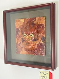 147 - FOILAGE FACE ART, FRAMED