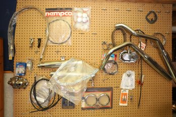 390 - MOTORCYCLE PARTS SHOWN