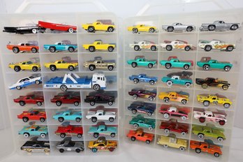 LOT 76 - APROX. 96 VINTAGE HOT WHEELS IN TWO CASES (ALL ONE OWNER STORED AND NOT PLAYED WITH FROM NEW!)