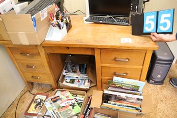 55 - SOLID WOOD / VINTAGE DESK (DESK ONLY)