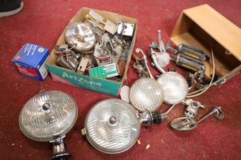LOT 288 - VINTAGE LIGHTING AND MOTORCYCLE PARTS