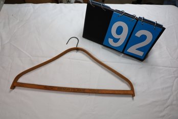 92 - ANTIQUE HANGER WITH ADVERTISING