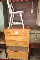 LOT 307 - CHAIR AND WOODEN DRESSER