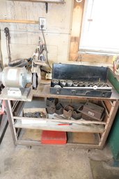 LOT 318 - ALL ITEMS ON AND IN CABINET - LOTS OF TOOLS AND MORE