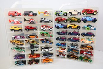 LOT 185 - APROX. 96 VINTAGE HOT WHEELS IN TWO CASES (ALL ONE OWNER STORED AND NOT PLAYED WITH FROM NEW!)