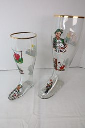 LOT 194 - TWO LARGE VINTAGE LEG GLASSES FROM EUROPE