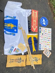 118 - SIGNS, FLAG, VINTAGE ITEMS, NICE LOT