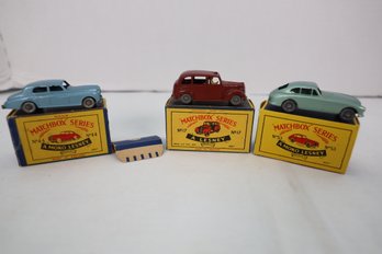 LOT 216 - VINTAGE A LESNEY MATCHBOX CARS (3 TOTAL) WITH BOXES! RARE- RARE -RARE !