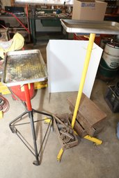 LOT 371 - TWO STANDS AND METAL BOXES