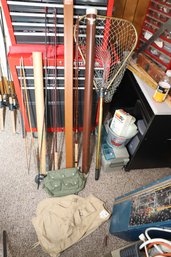 192 - FLY FISHING LOT AND NETS - REALLY NICE LOT!!