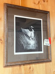 257 - SIGNED DUCK PRINT, IN FRAME