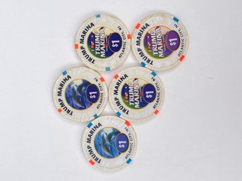 161 - VINTAGE DONALD TRUMP MARINA CASINO TOKENS, HIGHLY COLLECTIBLE, SELL FOR GOOD MONEY ON EBAY!