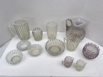 166 - REALLY NICE COLLECTION OF VINTAGE HOBNAIL GLASS!!