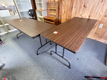 284 - TWO FOLDING TABLES - HEAVY, GROUND LEVEL