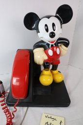 LOT 49 - VINTAGE MICKEY MOUSE AT&T PHONE AND SHOT GLASSES