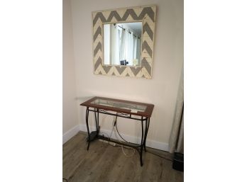 GLASSTOP TABLE  MIRROR (NO ELECTRONICS) - MARKED 124