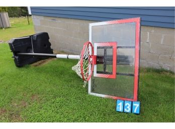 PORTABLE BASKETBALL HOOP - AS IS - MARKED 137 (SIDE OF GUESTHOUSE)