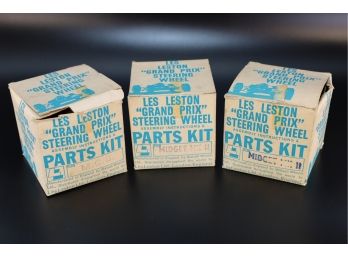 RARE LES LESTON 'GRAND PRIX STEERING WHEEL PARTS KITS X3 - MARKED 3