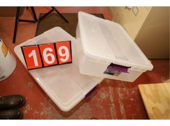 LOT 169 - 2 PLASTIC STORAGE BINS