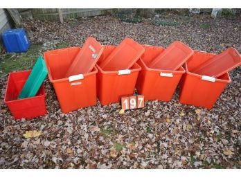 LOT 197 - RED STORAGE BINS