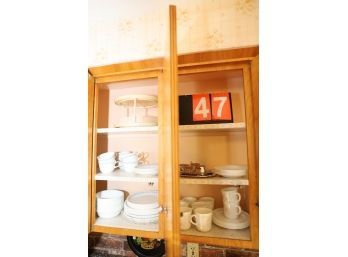 LOT 47 - VINTAGE KITCHENWARE - 2 CUBBOARDS