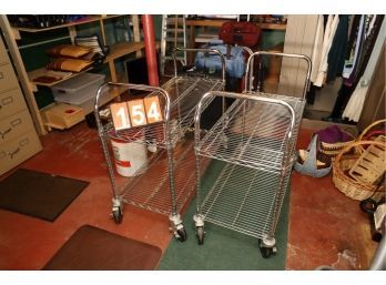 LOT 154 - 2 ROLLING METAL RACKS