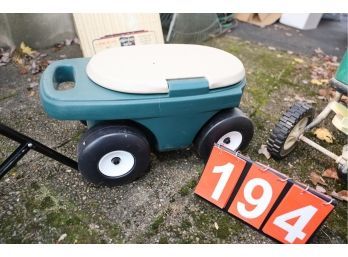 LOT 194 - GARDEN CART AND SPREADER