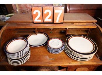 LOT 227 - DISHES / CHINA - (DESK NOT INCLUDED)