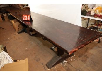 LOT 234 - SUBSTANTIAL ANTIQUE TABLE OVER 11' LONG - OWNER PAID THOUSANDS!