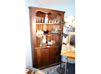 CORNER HUTCH WITH ITEMS INSIDE - NICE LOT!