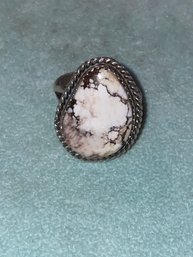 White Buffalo Turquoise Ring