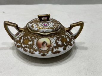 ANTIQUE VICTORIAN DOUBLE HANDLE SUGAR BOWL