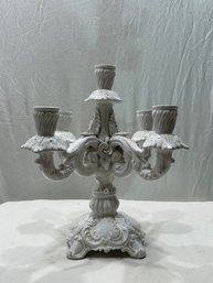 BLANC DE CHINE LARGE PORCELIAN  CANDELABRA MADE IN ITALY