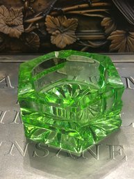 Vintage Green Glass Ashtray