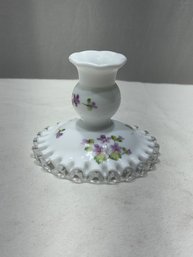 Fenton  Hand Painted Candle Stick