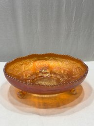 CARNIVALL GLASS MARIGOLD FOOTED BOWL