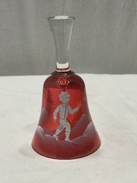 MARY GREGORY CRANBERRY GLASS BELL