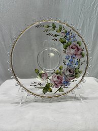 VINTAGE FLORAL HANDPAINTED LARGE PLATE