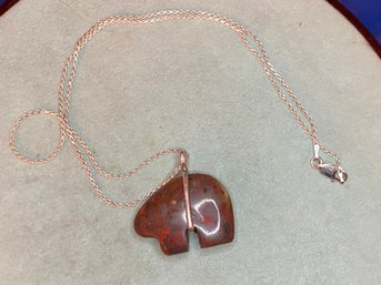 .925 Agate Bear Pendant