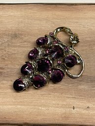 Vintage Grape Rhinestone Pin