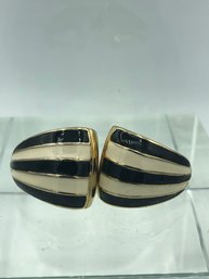 Enamel Clip On Earrings