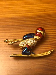 Ski Brooch